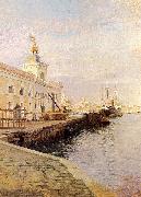 Julius L.Stewart View Of Venice France oil painting artist